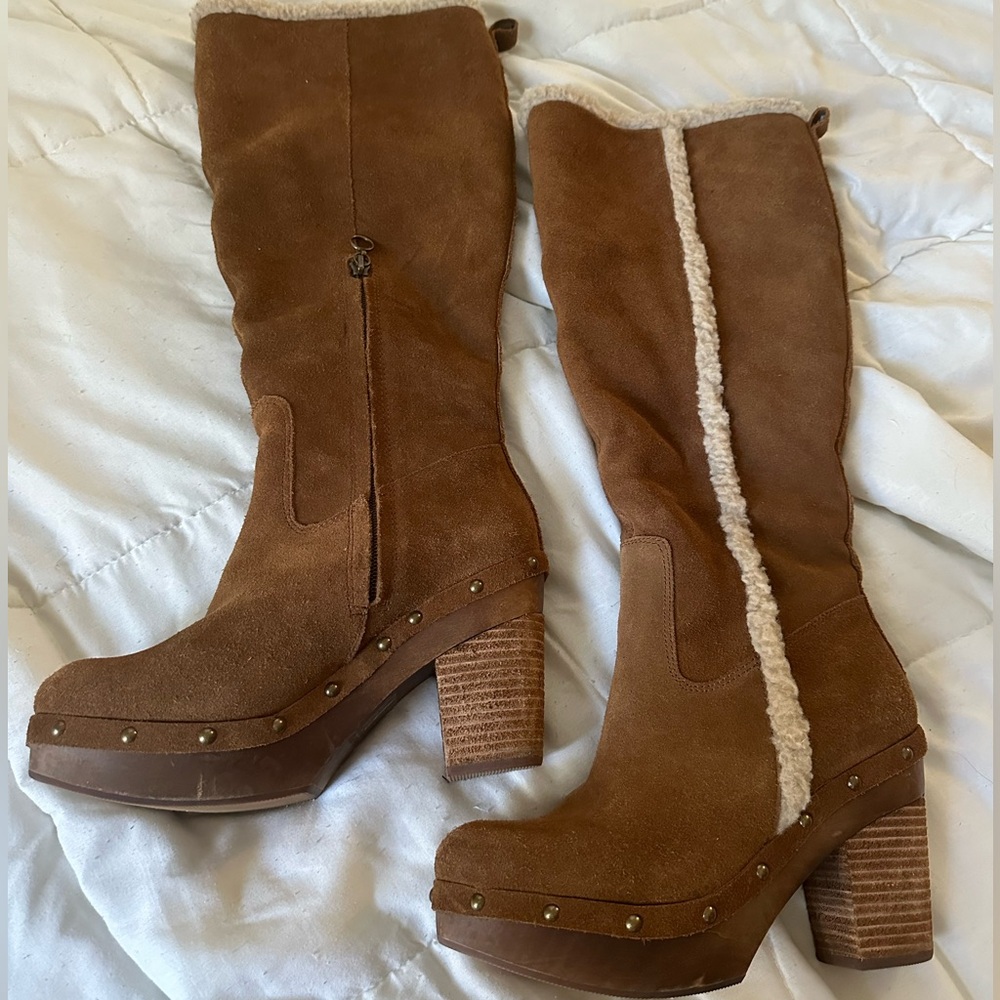 Denim & Supply Ralph Lauren Callen Lined Brown Knee High Boots Size 7.5